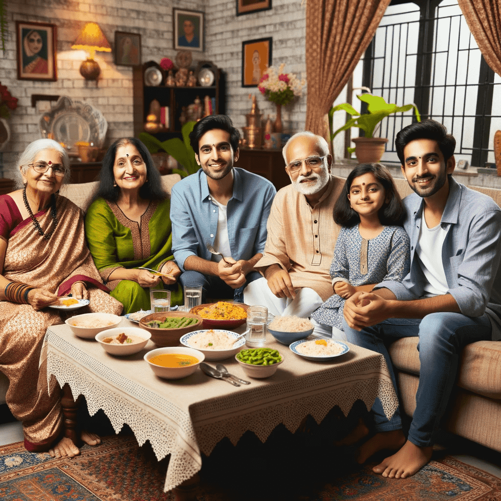 Photo-of-an-Indian-family-of-five-an-elderly-grandmother-a-middle-aged-couple-and-two-children-sitting-together-in-their-living-room-enjoying-a.png