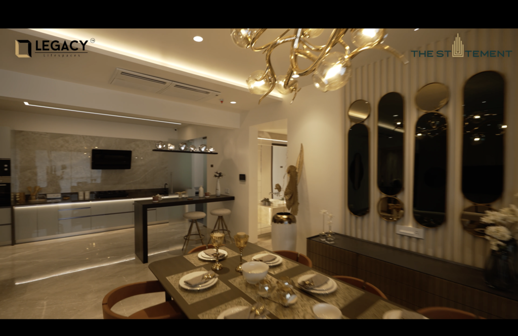 smart home layout connecting living room dining and kitchen